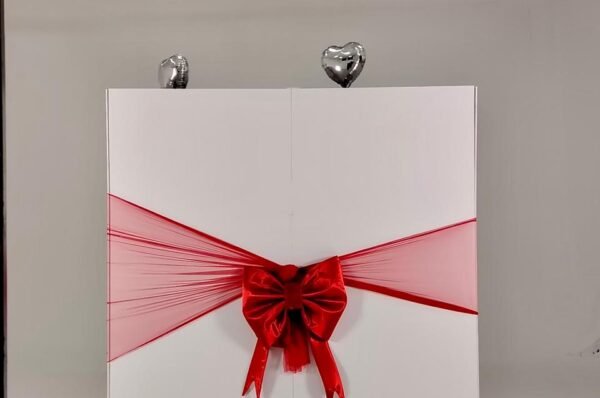 Large gift box with red ribbon,car gift box dubai, car unboxing dubai , car reveling dubai