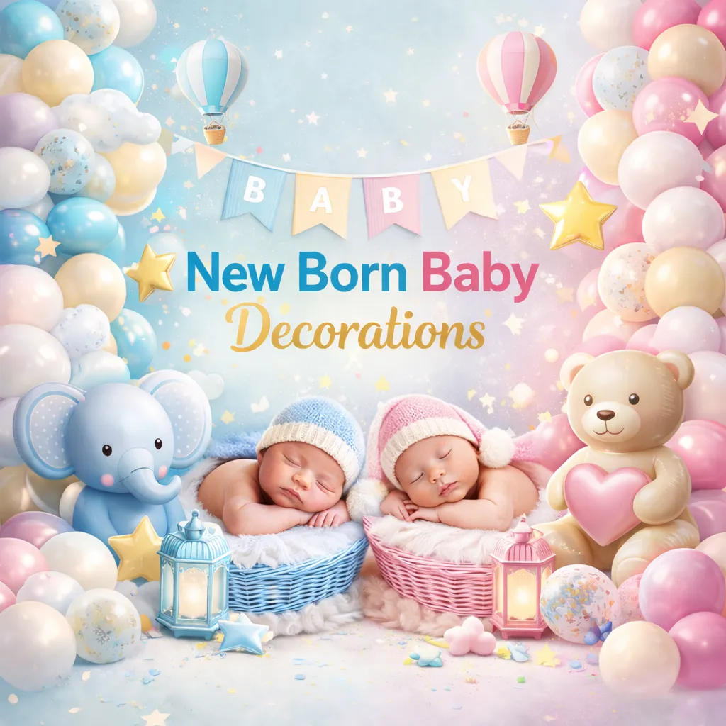 Colorful baby decorations with plush toy balloon decoration for new born baby decor