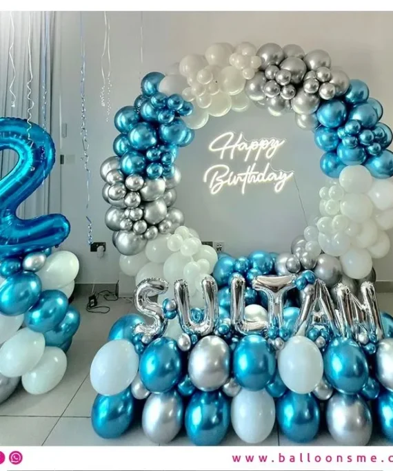 Round Arch Birthday Balloon Setup